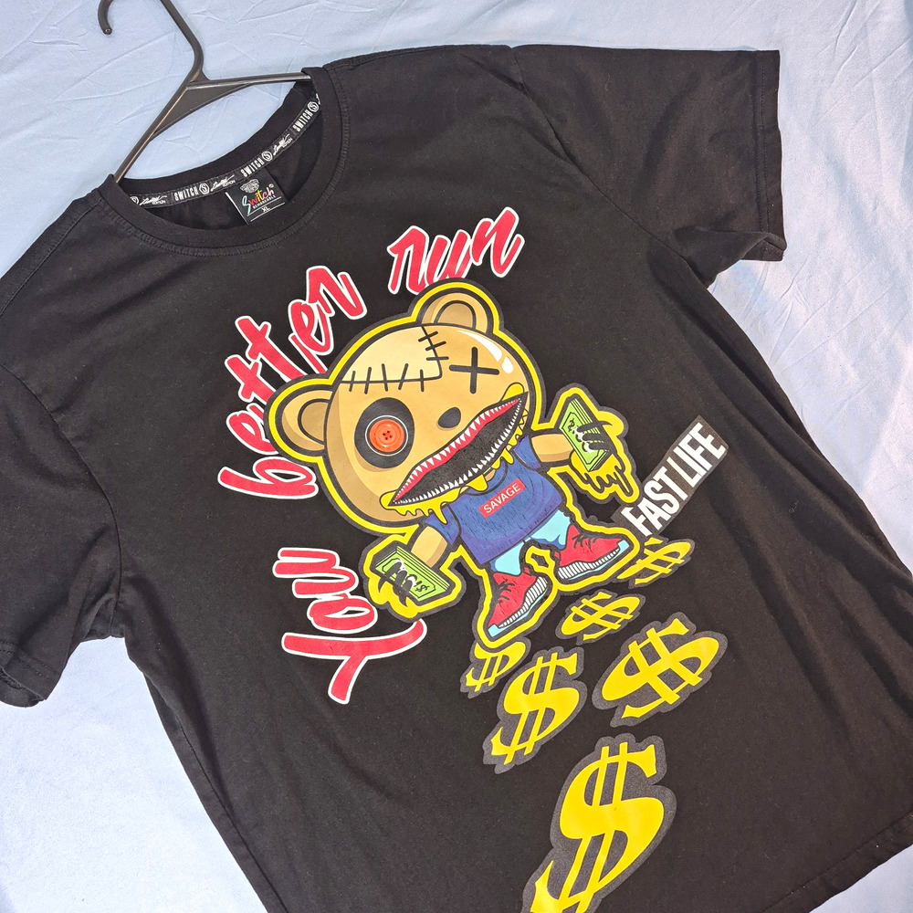 Switch Remarkable Limited Edition Black Graphic Crew Neck T-Shirt Men's XL